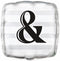 White and Grey Striped Black Symbol & 45.7cm (18”) Foil Balloon